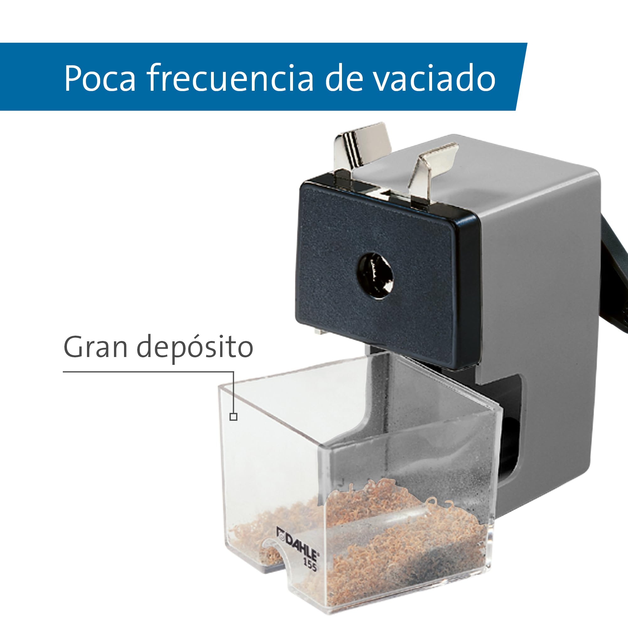 Dahle 00155-17496 Pencil Sharpener 155 with Clamp 12 mm Smart Grey, darkgray - Image 4