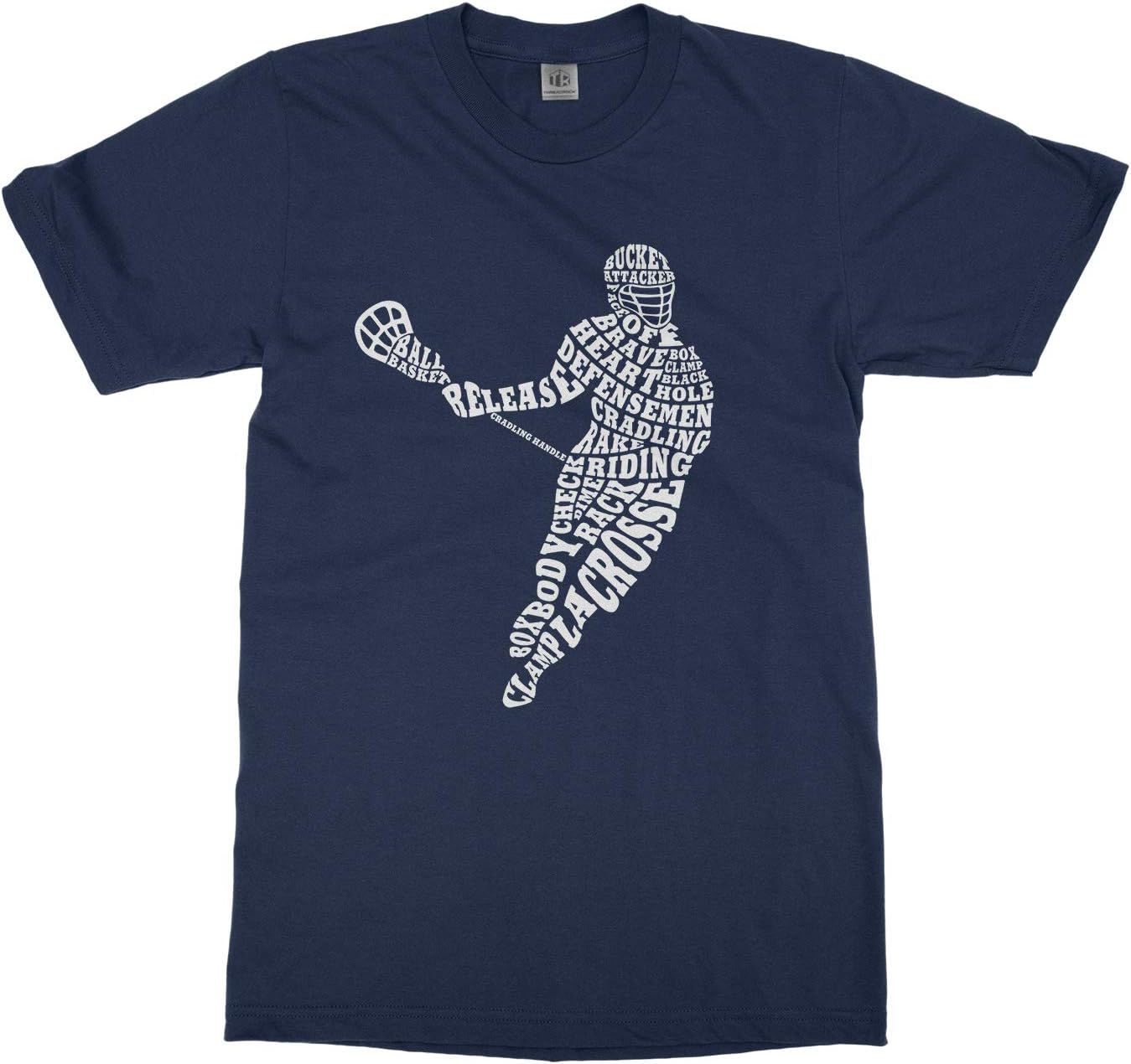 Threadrock Big Boys' Lacrosse Player Typography Youth T-Shirt