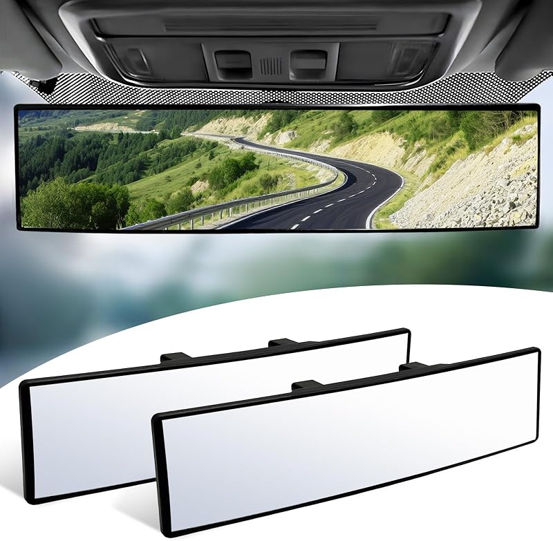 Espelho retrovisor interno panorâmico convexo XJVSS com encaixe – 2 unidades