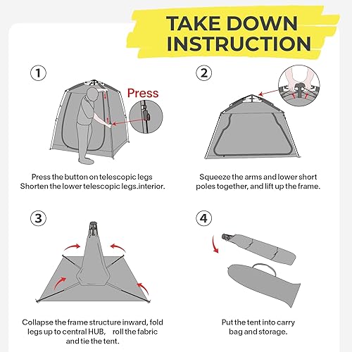 Miniatura 9 de Alvantor Screen House Gazebo, 4-6 Person Pop Up Screen Tent, Instant Screen Room with Carry Bag, Outdoor Mosquito Tent Camping, Sun Shade Shelter