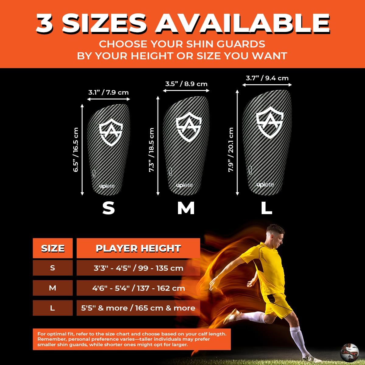 Shin Guards for Soccer – Youth & Adult Sizes for Kids, Boys, Girls, Men, Women – Carbon-Textured Protective Shin Pads with Free Bag for Cleats & Guards - Image 2