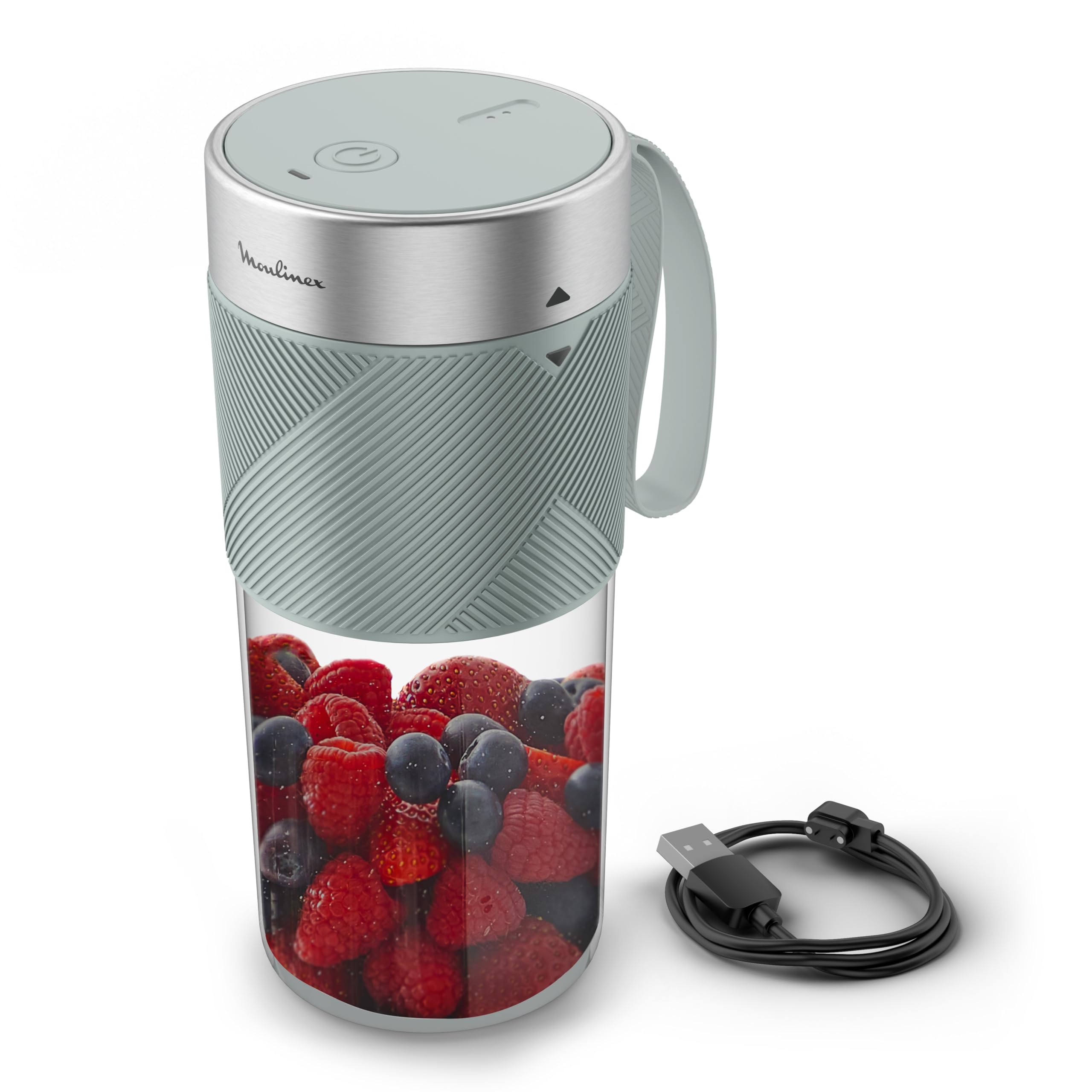 Blender portable Moulinex Lightmix puissant mixeur rechargeable couleur eucalyptus