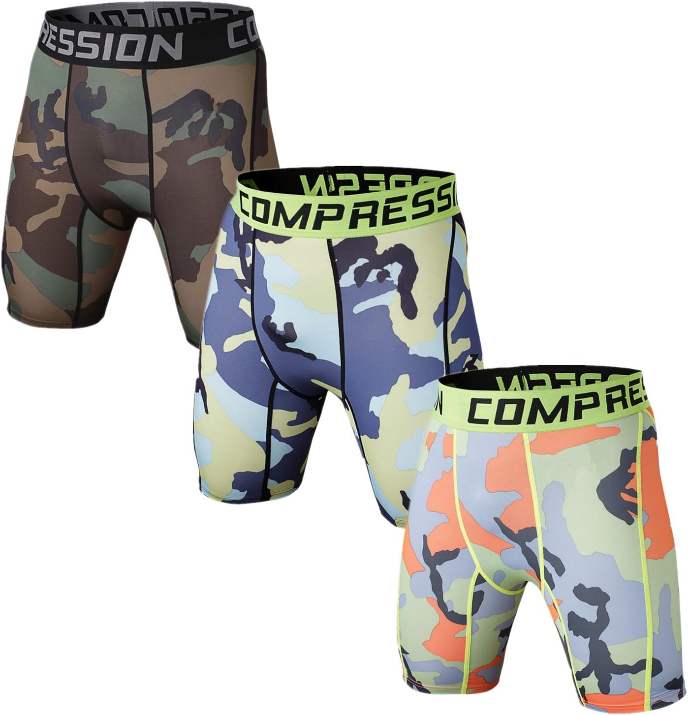 HolureMen's Performance Compression Shorts Athletic Workout Running Underwear (3 or 5 Pack)