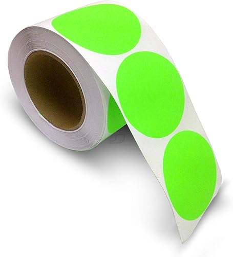 NextDayLabels - Calcomanías de codificación de colores en blanco, superficie para escribir - 500 etiquetas permanentes por rollo (fluorescente