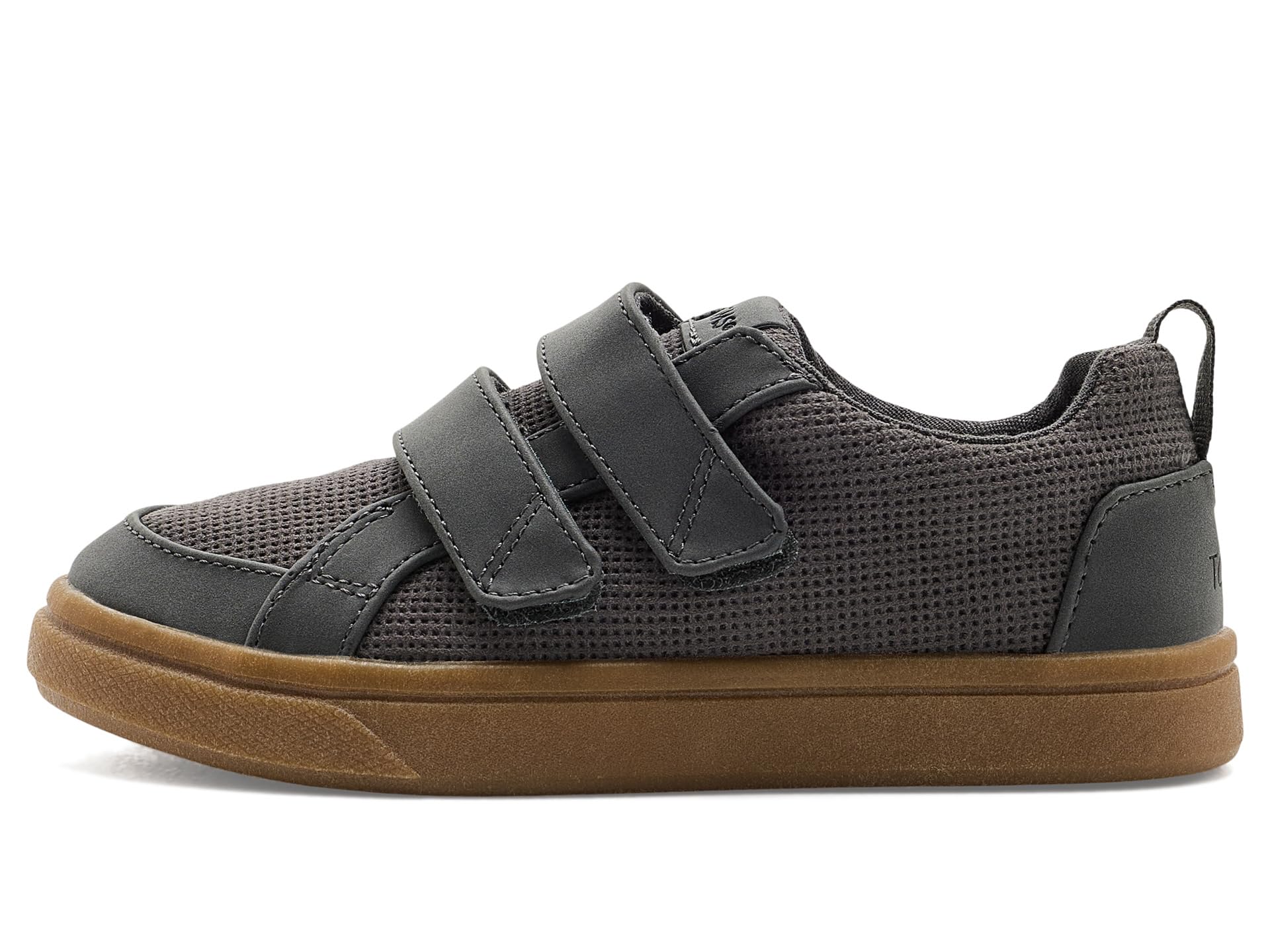 TOMS Unisex Youth Cruz Double Strap Sneaker, Forged Iron Micro Deboss Suede/PU, 33 EU