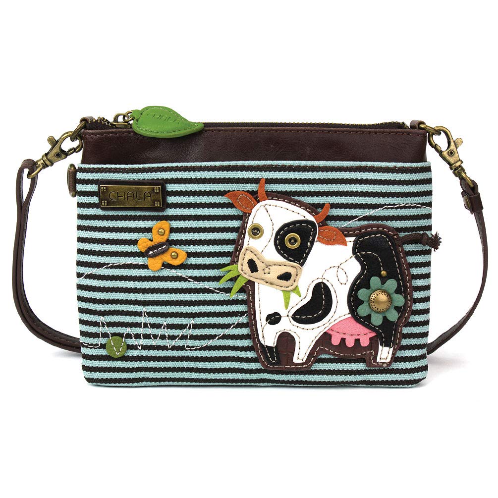 CHALA Mini Crossbody/Purse with Convertible Strap Stylish, Compact, Versatile - Cow - Blue Stripe
