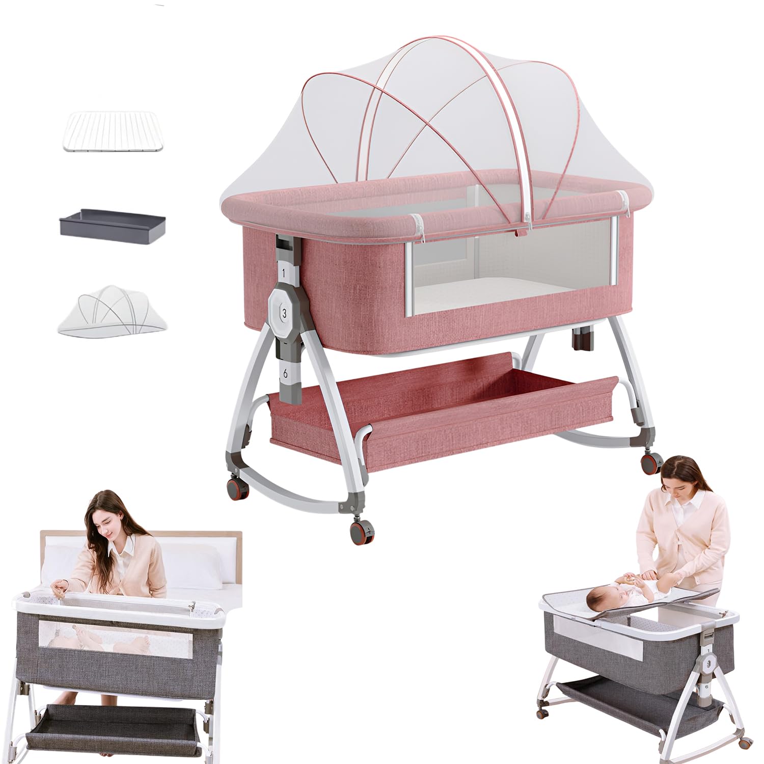 メッシュベビーベッド　ゆりかご メッシュベビーベッド ゆりかご Amazon.co.jp: ベビーベッド