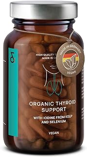 CLAV® Bio Schilddrüsen Balance, Jod Selen Komplex, 120 Vegane Kapseln | Für Schilddrüse, Energiestoffwechsel & Nerven, Hochdosiert, mit Bio Kelp & Senfsamen, 150µg Jod, Hormonfrei, im Apothekerglas