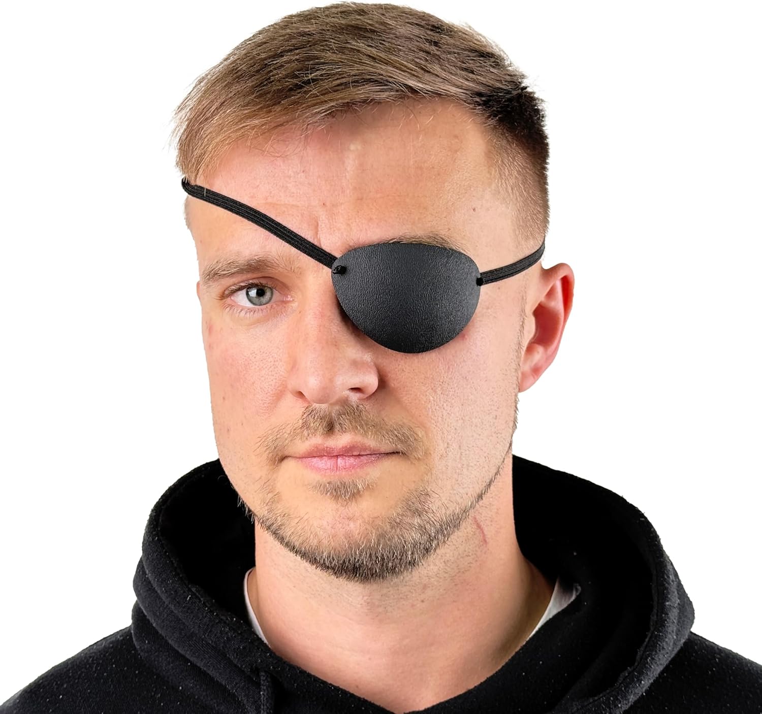 Premium Handmade Plastic Eye Patch with Soft Foam Padding, Adult Eye Patch for Men and Women for Lazy Eye Therapy, Cosplay, and Pirate Costume