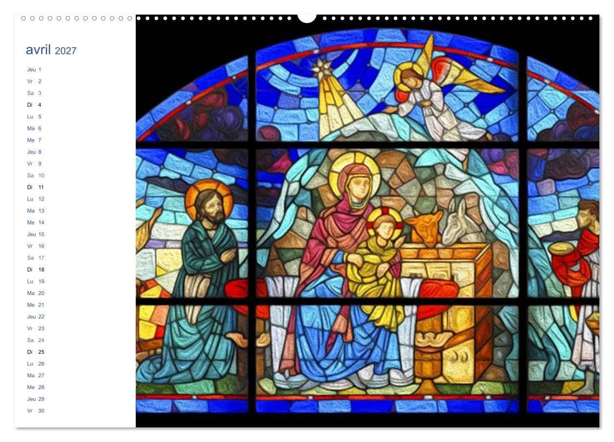 LES VITRAUX (Calendrier mural haut de gamme 2027 DIN A2 vertical), CALVENDO calendrier mensuel: Composition graphique de tableaux en peinture numérique, sur le thème des vitraux. (CALVENDO Art)