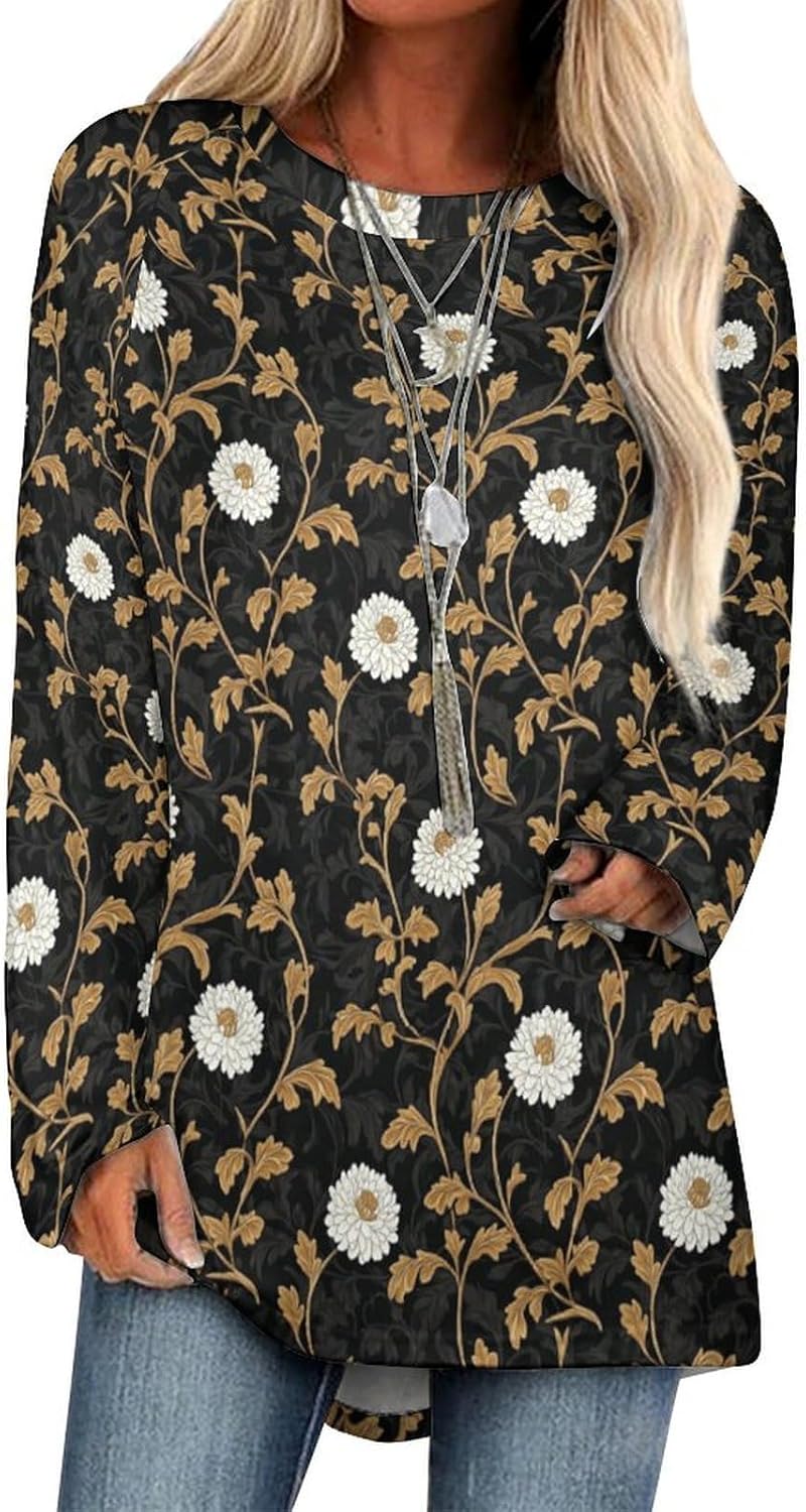 Boho Shirts for Women Floral Print Oversized Long Sleeve Casual Tshirts 2025 Summer Soft Hippie Tunic Tops