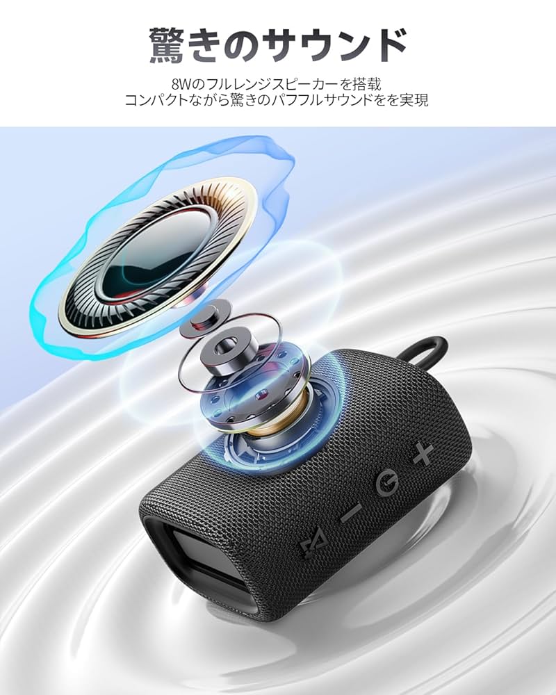 Bluetoothワイヤレススピーカー、18時間連続再生、ポータブル、TWS対応 Bluetooth スピーカー 18時間再生 ワイヤレススピーカー TWS対応