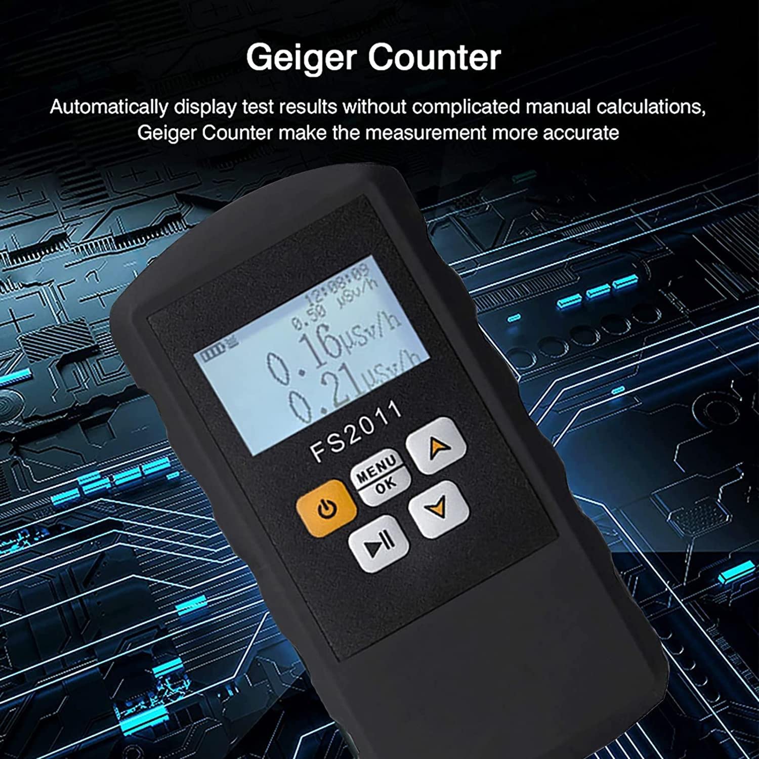 Detector de radiación nuclear profesional: dispositivo de alarma de dosificación de contador Geiger con pantalla LCD, detector de radiación personal, monitor de dosímetro portátil