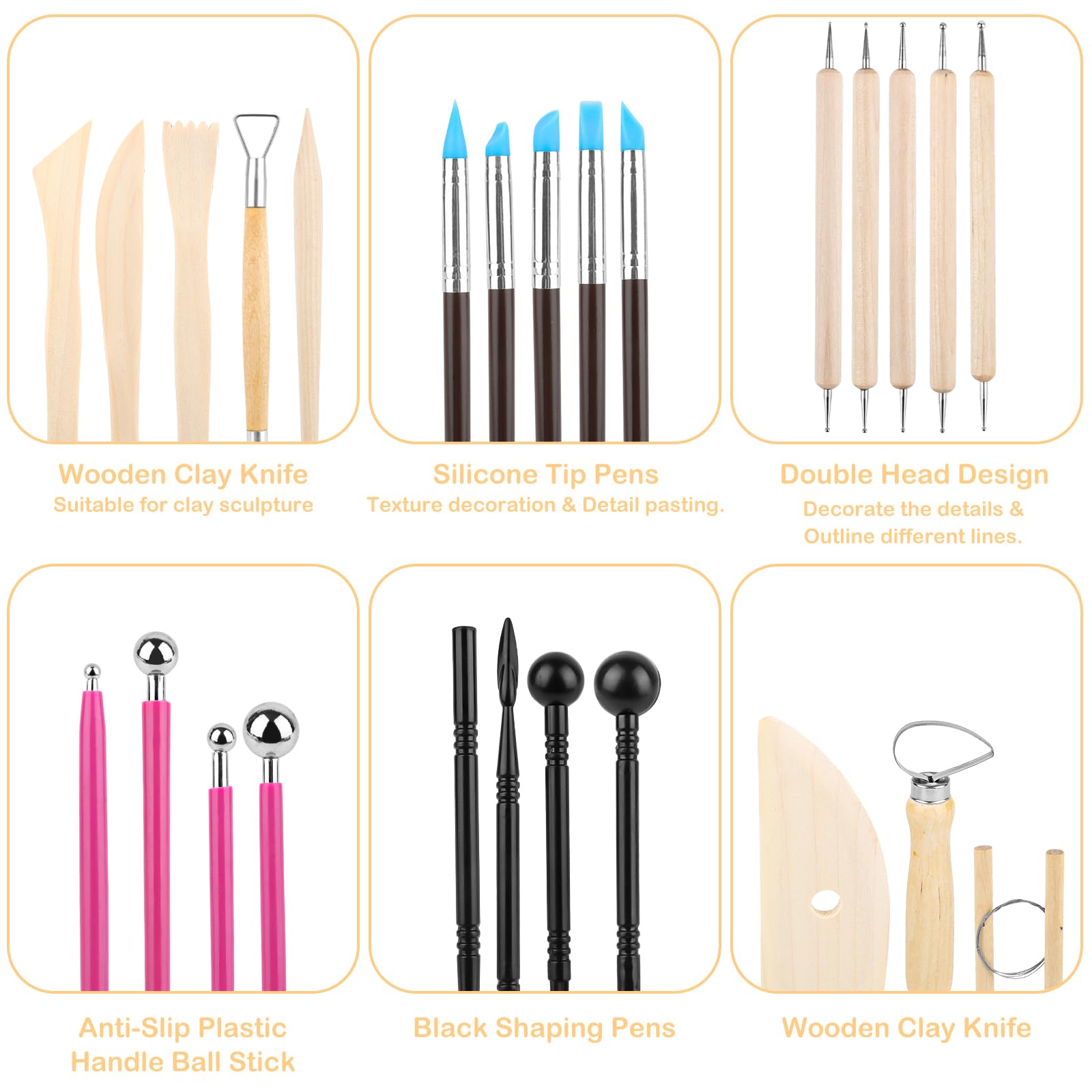 38-teiliges Töpferwerkzeug Set – Modellier- Und Schnitzwerkzeuge Für Ton, Keramik & DIY