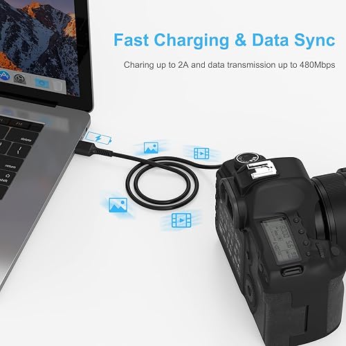 Miniatura 4 de Cable mini USB de 3 pies, paquete de 2 cables de carga USB 2.0 a mini b, cable de carga rápida USB tipo A macho compatible con controlador PS3,