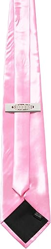 Vista 26 de Soophen corbata para hombre 3.75 pulgadas de color sólido 13.marrón