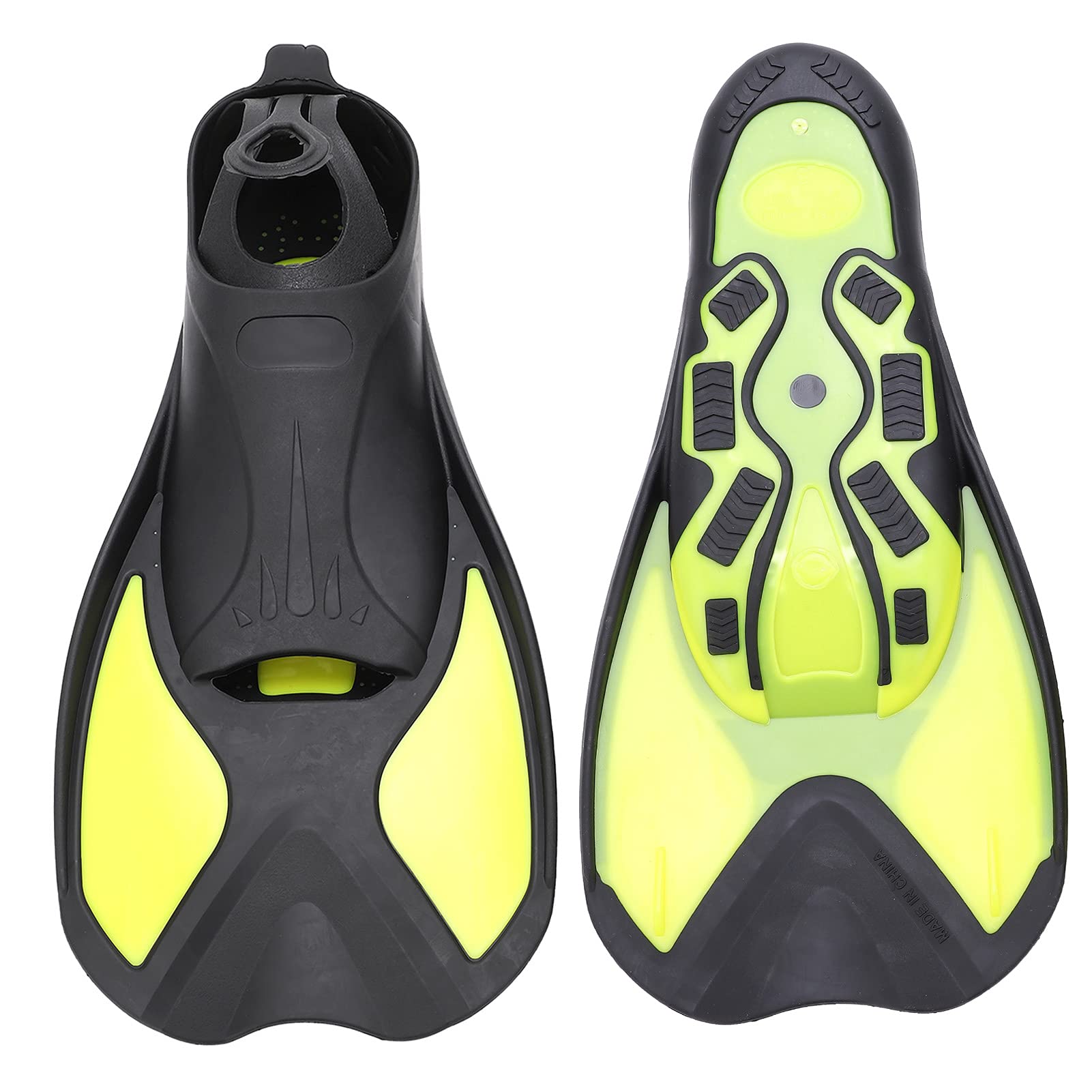 Diving Fins, Swimming Fins Non?Slip for Women for Men for Adults(Black and Yellow, S)