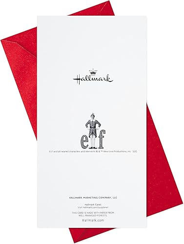 Miniatura 7 de Hallmark Paquete de tarjetas de regalo o dinero de Navidad, Buddy the Elf (6 tarjetas navideñas con sobres)