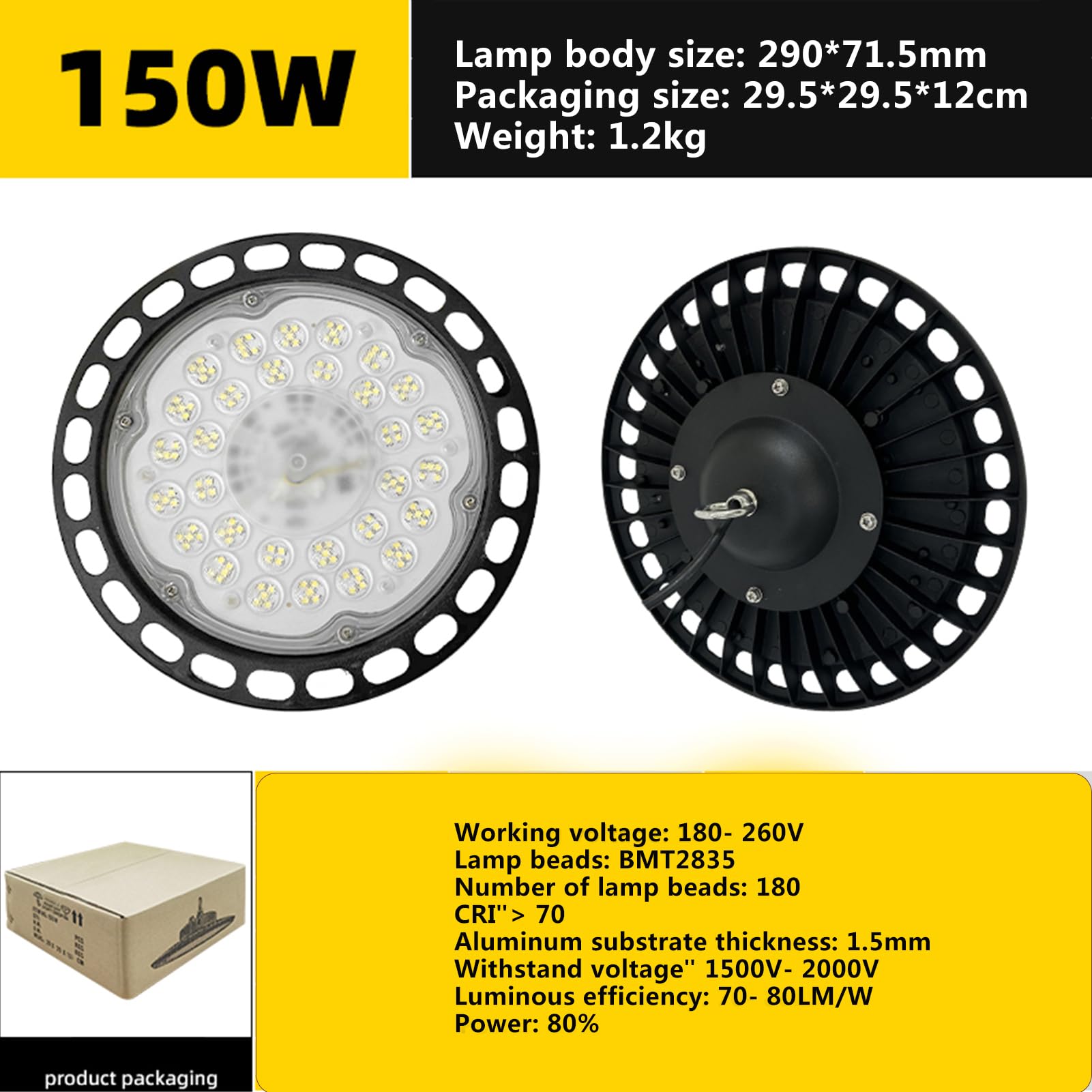 12 Pack LED High Bay Light Plug Play Lighting for Warehouse IP66 Waterproof for Warehouse Shop Workshop Garage — view 6