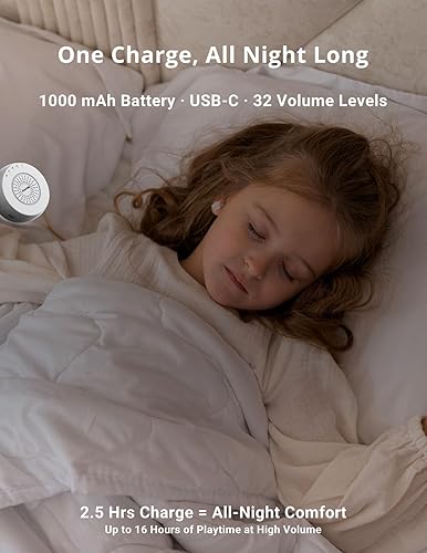 Miniatura 4 de FOXFINE Máquina de ruido blanco - Máquina de sonido portátil con 36 sonidos de sueño, luz nocturna, recargable, temporizador, bloqueo infantil para