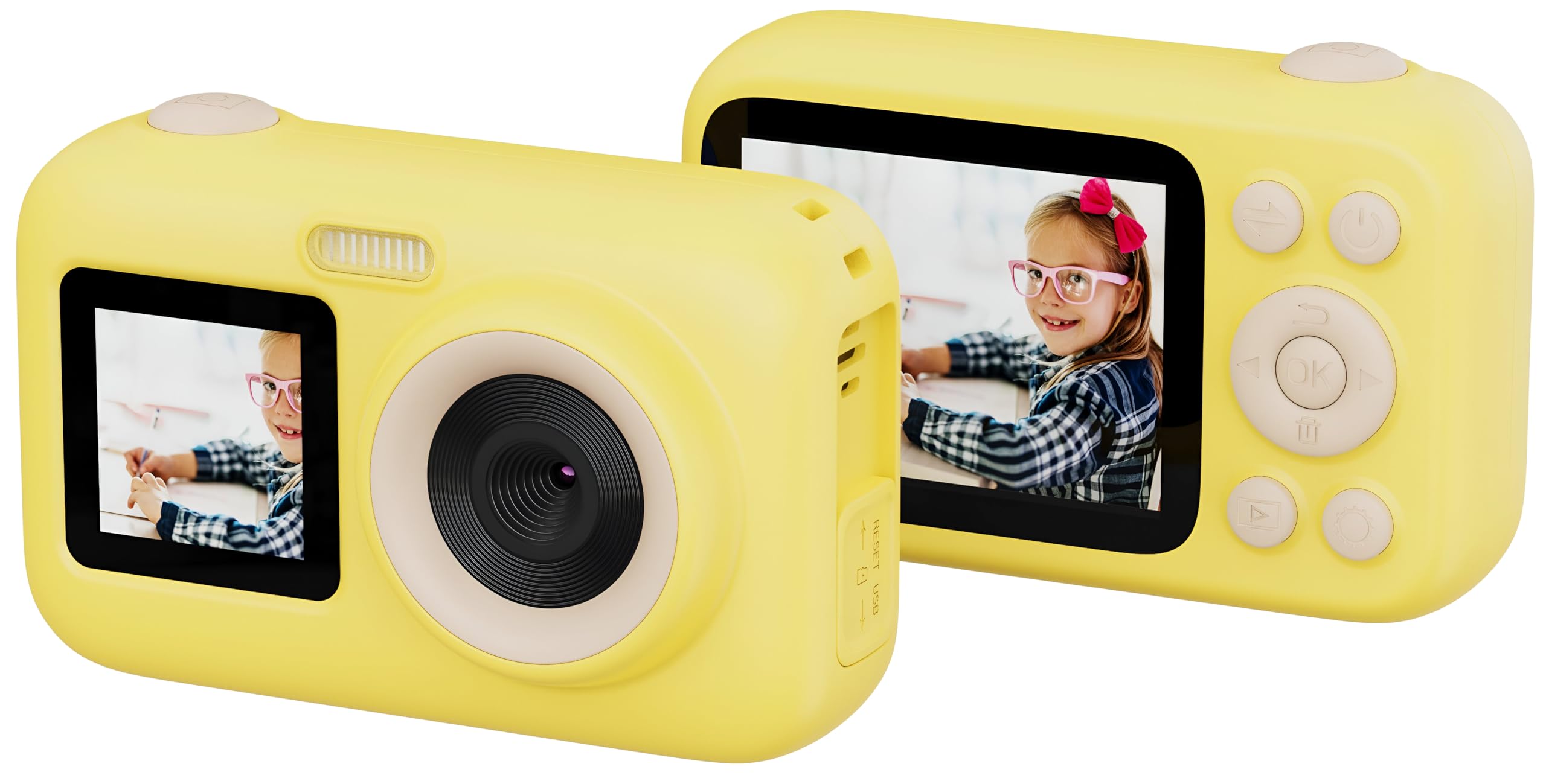 SJCAM FunCam+ Dual Screen Action Camera | 1080P Ultra HD | 2.4″ Large Display Camera, Video Recording, Photo Shooting, Timelapse Video for Children & Adult Kids Camera | Yellow-image-4