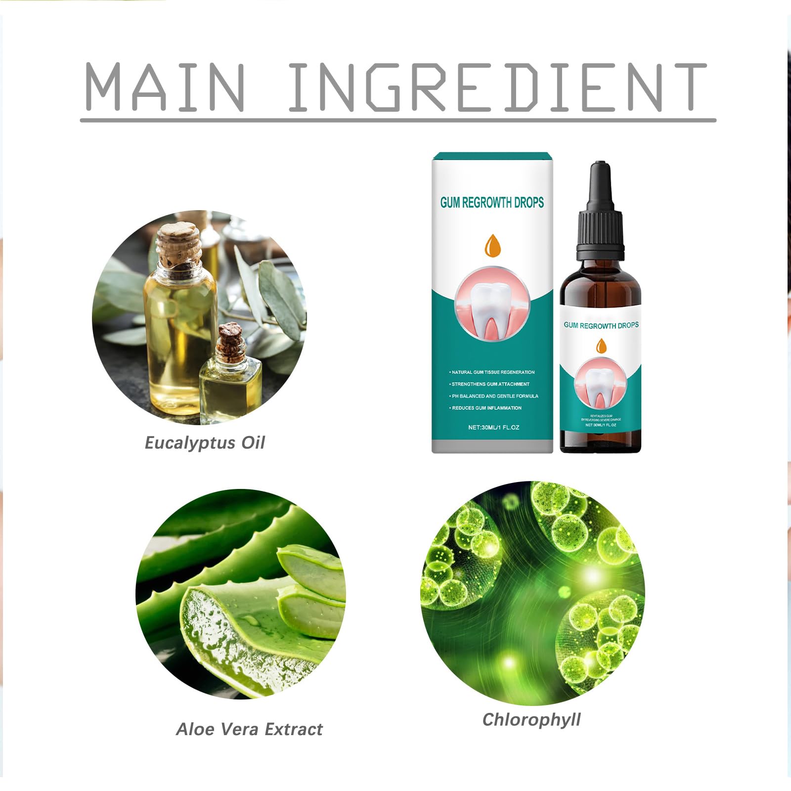 Gel Régénérant Gencives,Gouttes Pour Traitement Gencives,30ml*2PC