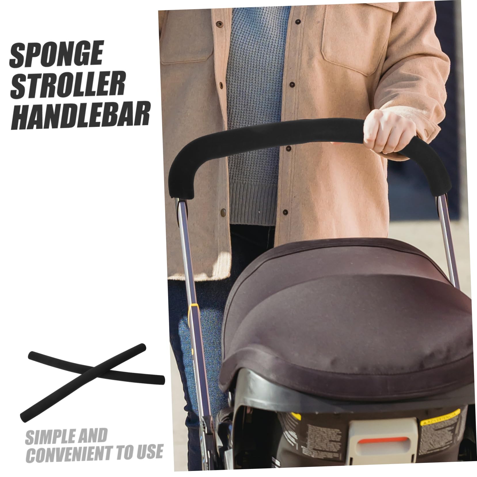 SOLUSTRE 10pezzi Coprimanubrio Per Carrozzina Spugna Manici Comfort e Sicurezza Protezione Per Mani Coperture Antiscivolo Per Passeggini