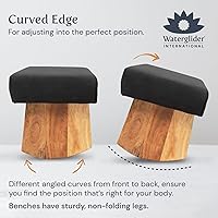 Vista 3 de Banco de meditación- madera de acacia, Rojo