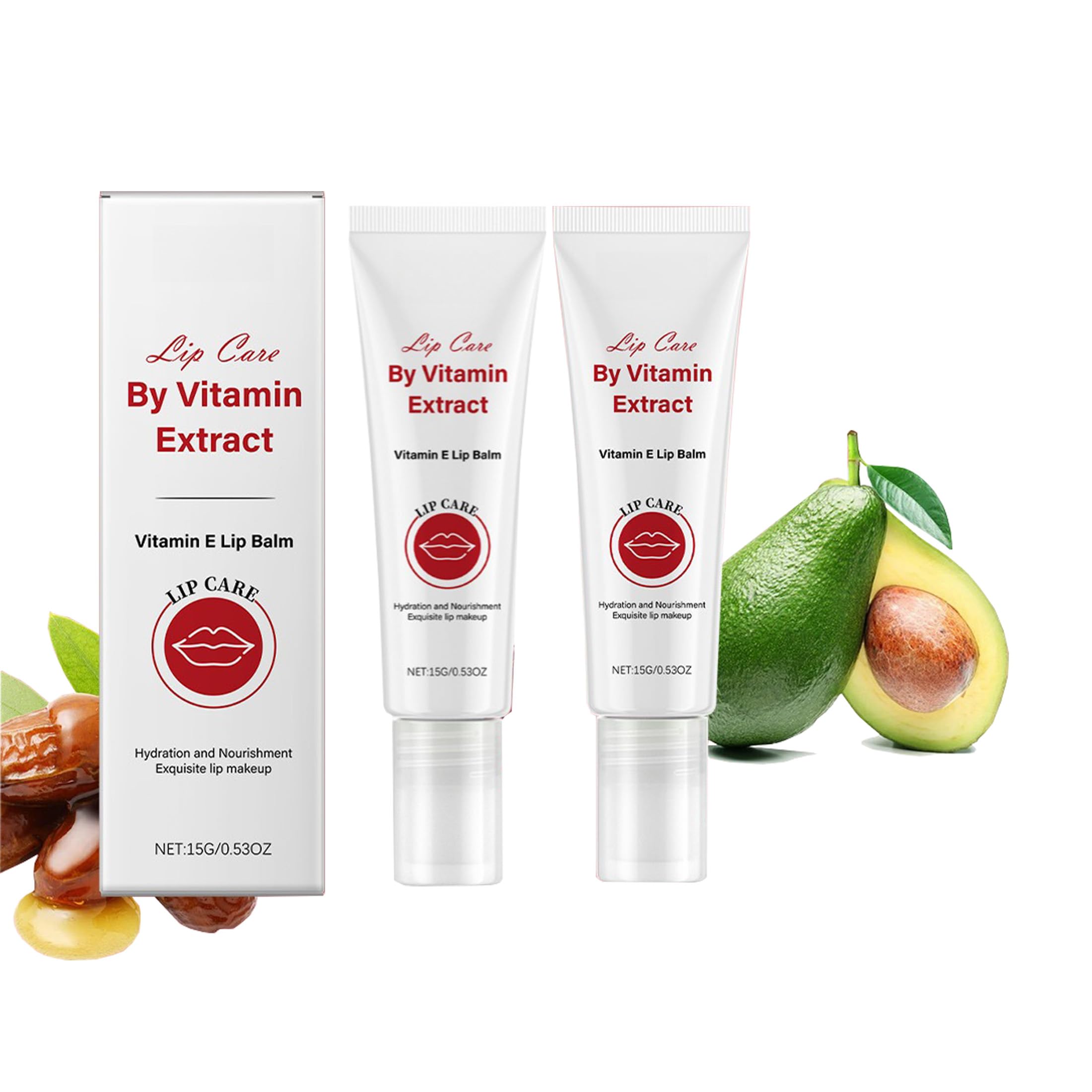 Vitamin E Lip Balm Stick with Pure Vitamin E, Avocado Oil & Jojoba Oil, Moisturizing Balm for Dry, Chapped Lips, Deep Hydration & Repair, Lightweight Non-Sticky Formula, 0.53 oz