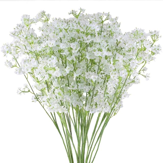 Ahsado 20 Pcs Babys Breath Artificial Flowers,16" Gypsophila Real Touch Bouquets Fake Silk Flowers for Wedding Party Home Garden Decoration DIY Table