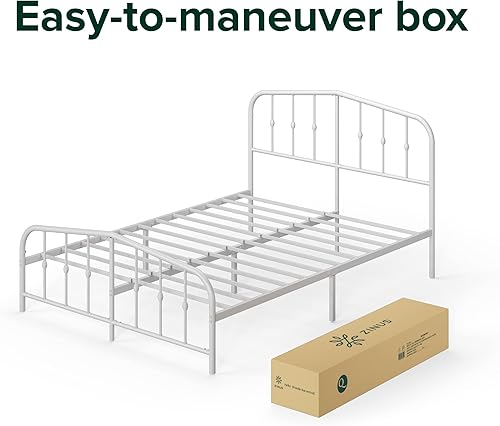 Miniatura 5 de Zinus Heidi - Base de cama con plataforma de metal, base de colchón de acero, base de cama con cabecero y estribo, no necesita somier, fácil