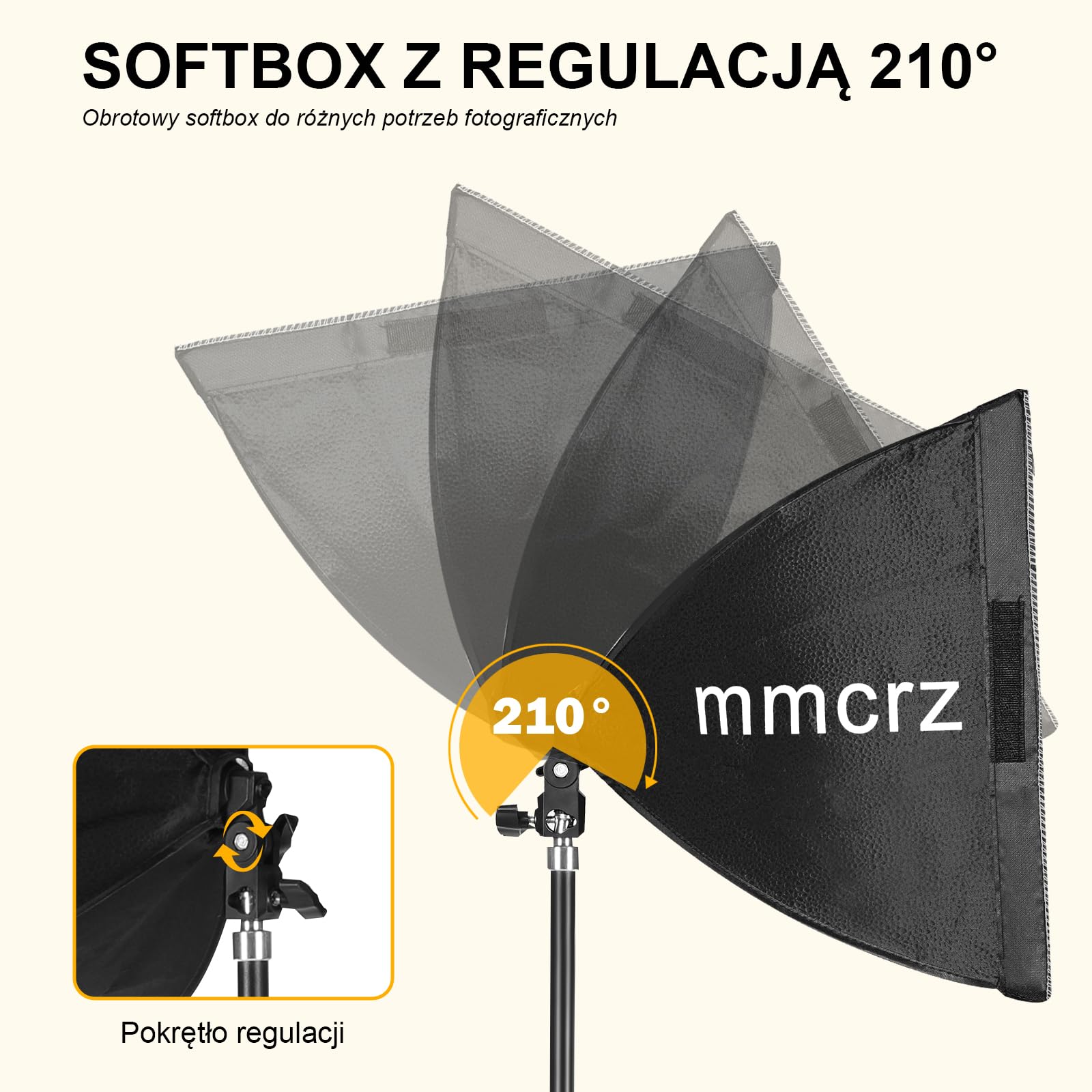 Zestaw 2 profesjonalnych lamp Softbox, 40 x 40 cm, duże lampy studyjne o mocy 85 W, 2700–6500 K, E27, oświetlenie ciągłe do fotografii / nagrywania wideo / transmisji na żywo