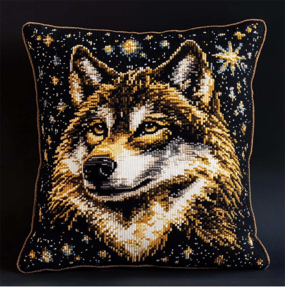 Latch Hook Kits For Adults Beginners Animals Wolf Under The Stars Diy