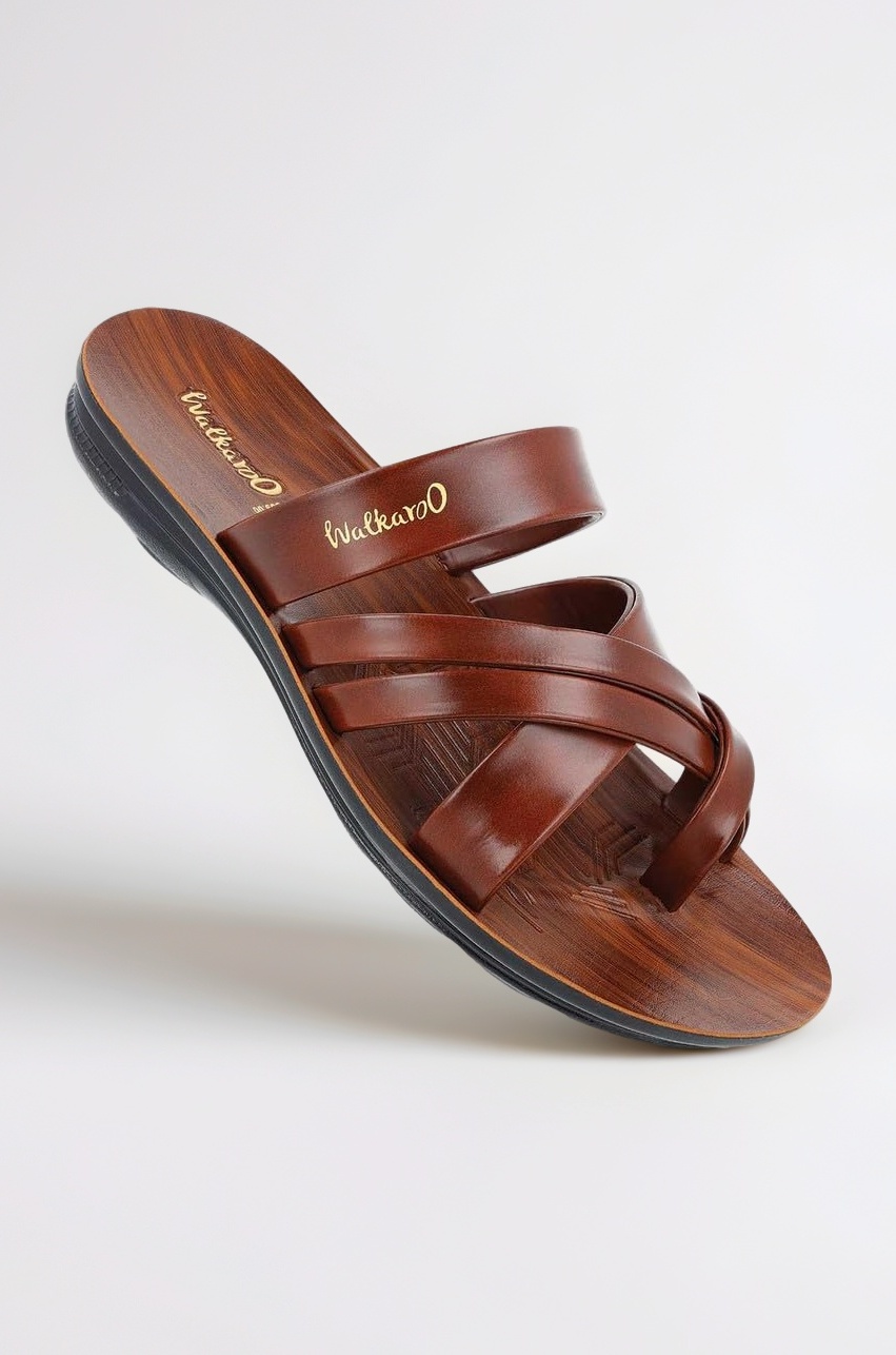 Men's Fashion Sandals with Toe Ring, Cross Straps and Lightweight - W5687