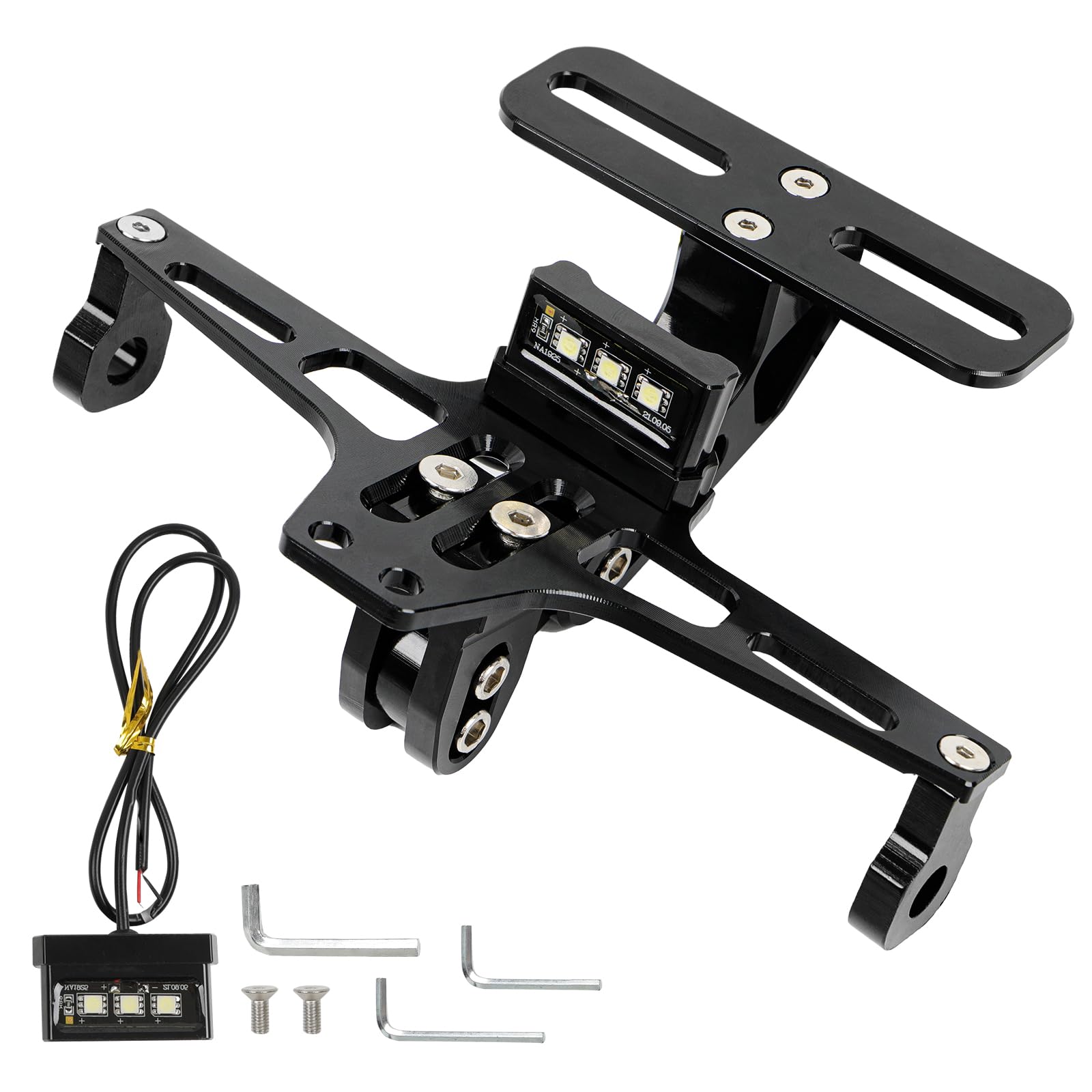 DREAMIZER Supporto per Targa per Moto Kit di Eliminazione Parafango Supporto Universale per Targa per Motocicletta Compatibile con MT01 MT07 MT09 Z900 SV650 FZS1000 FZS600