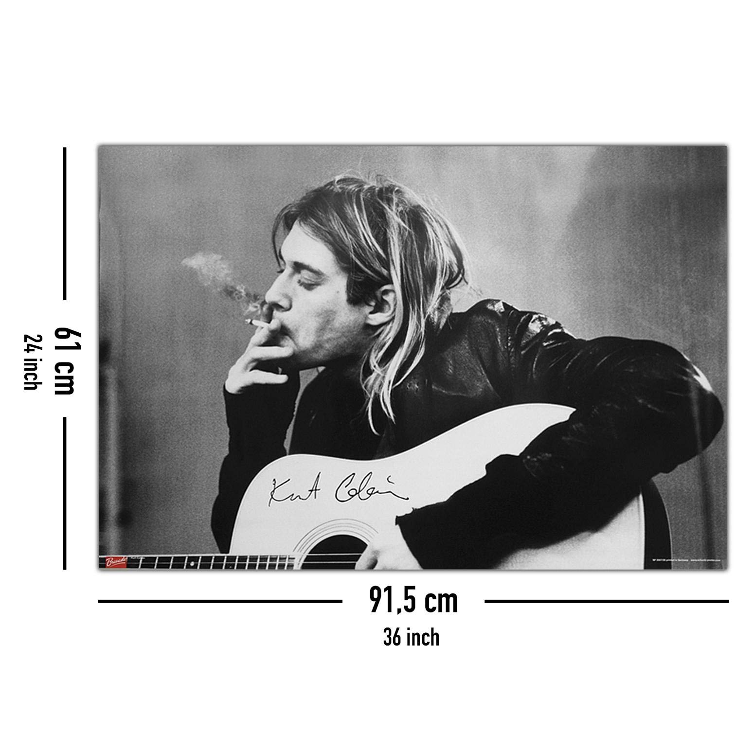 Close Up NIRVANA POSTER KURT COBAIN SMOKING & GUITAR (91,5cm x