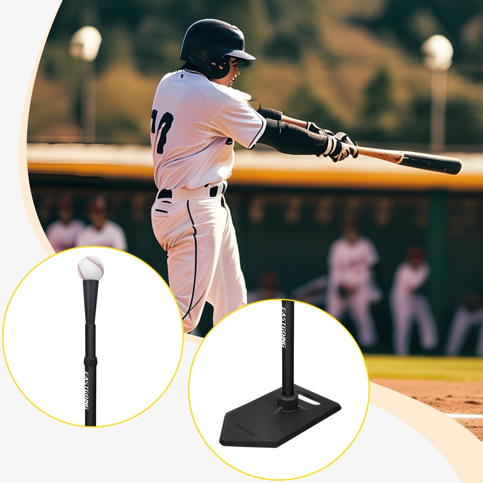 tee de bateo de béisbol Ajustable en Altura de 48 a 81 cm, Soporte portátil versátil para Principiantes y Profesionales, Montaje Sencillo