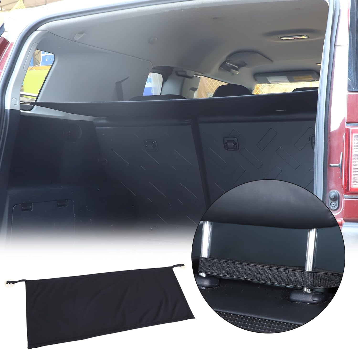 Cargo Trunk Cover Compatible with Toyot@ FJ Cruiser 2007-2021，Car Rear Trunk Cargo Luggage Security Sunshade Curtain Protector Cover Accessories