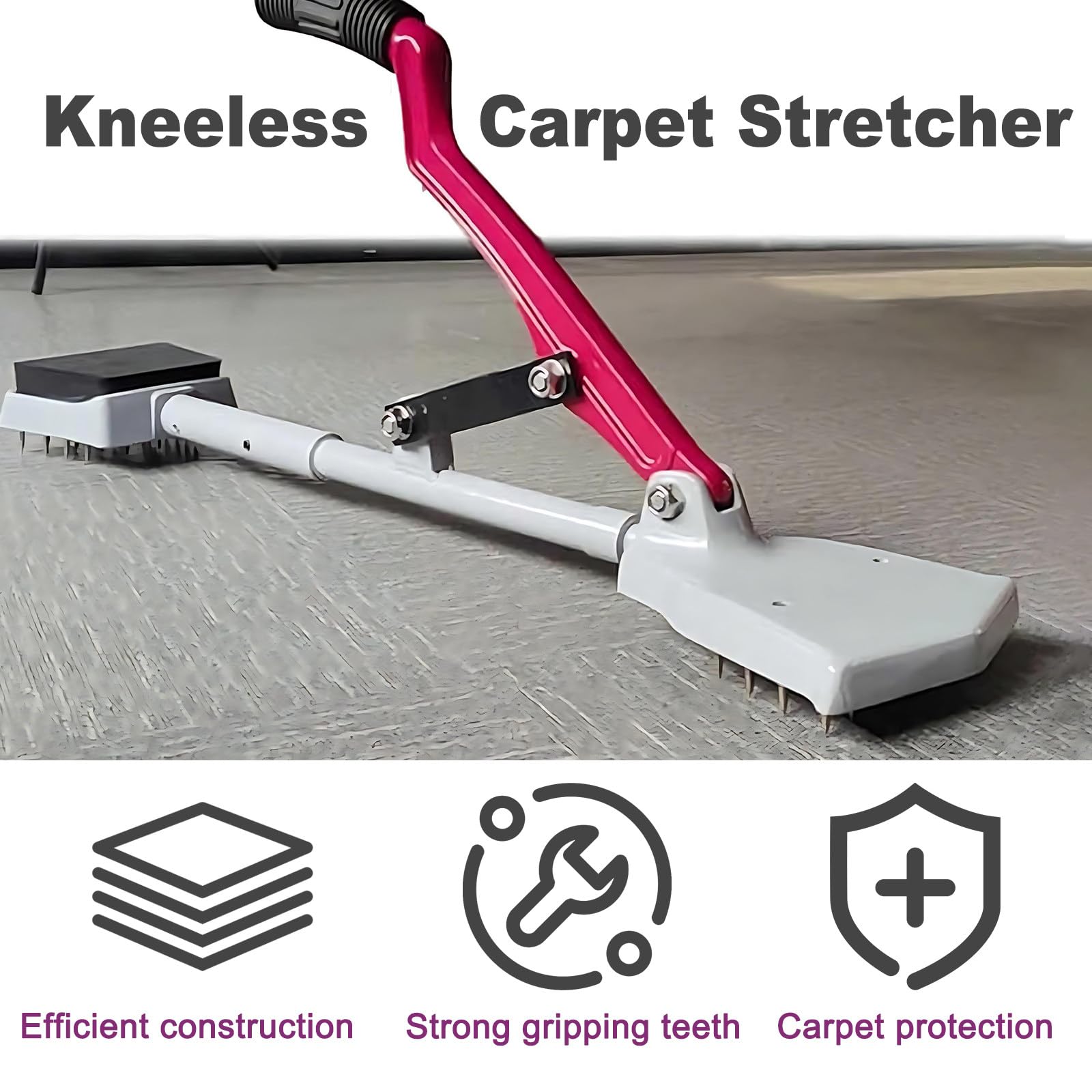 Outils de pose de moquette, zéro plis, tendeur de moquette, protection du genou, outil d'installation essentiel pour les projets de revêtement de sol