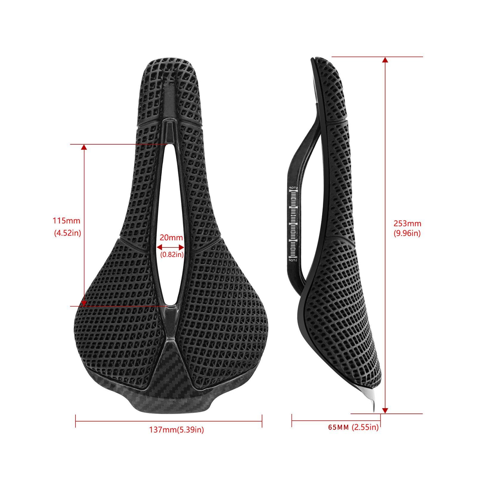 F Fityle Siège de vélo imprimé en 3D, siège de vélo, Coussin de siège Confortable Absorbant Les Chocs, Selle de vélo, Coussin de siège de vélo, pour VTT,