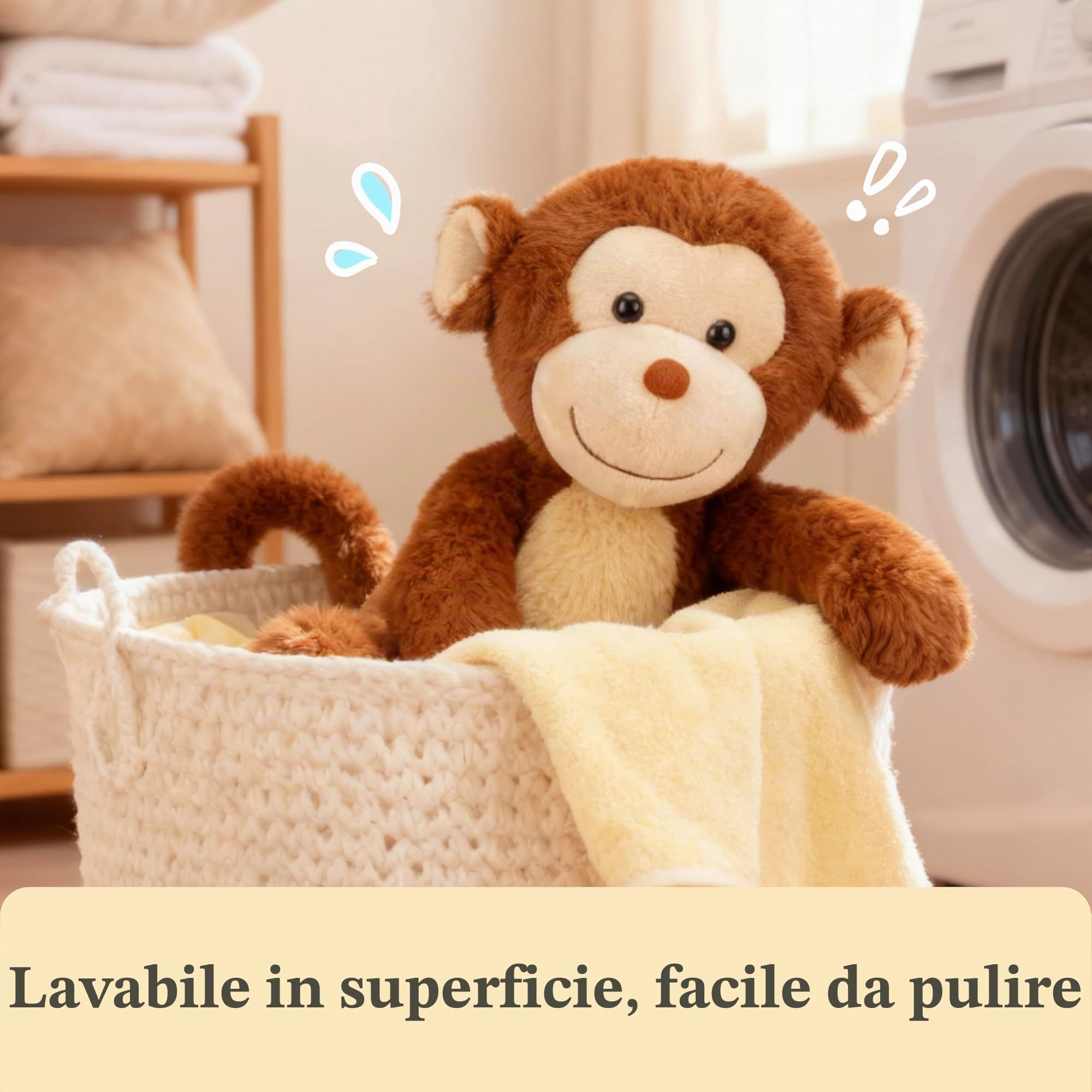 IKASA Scimmia Peluche Giocattoli 32 cm Ideale come Regalo per Famiglia e Bambini