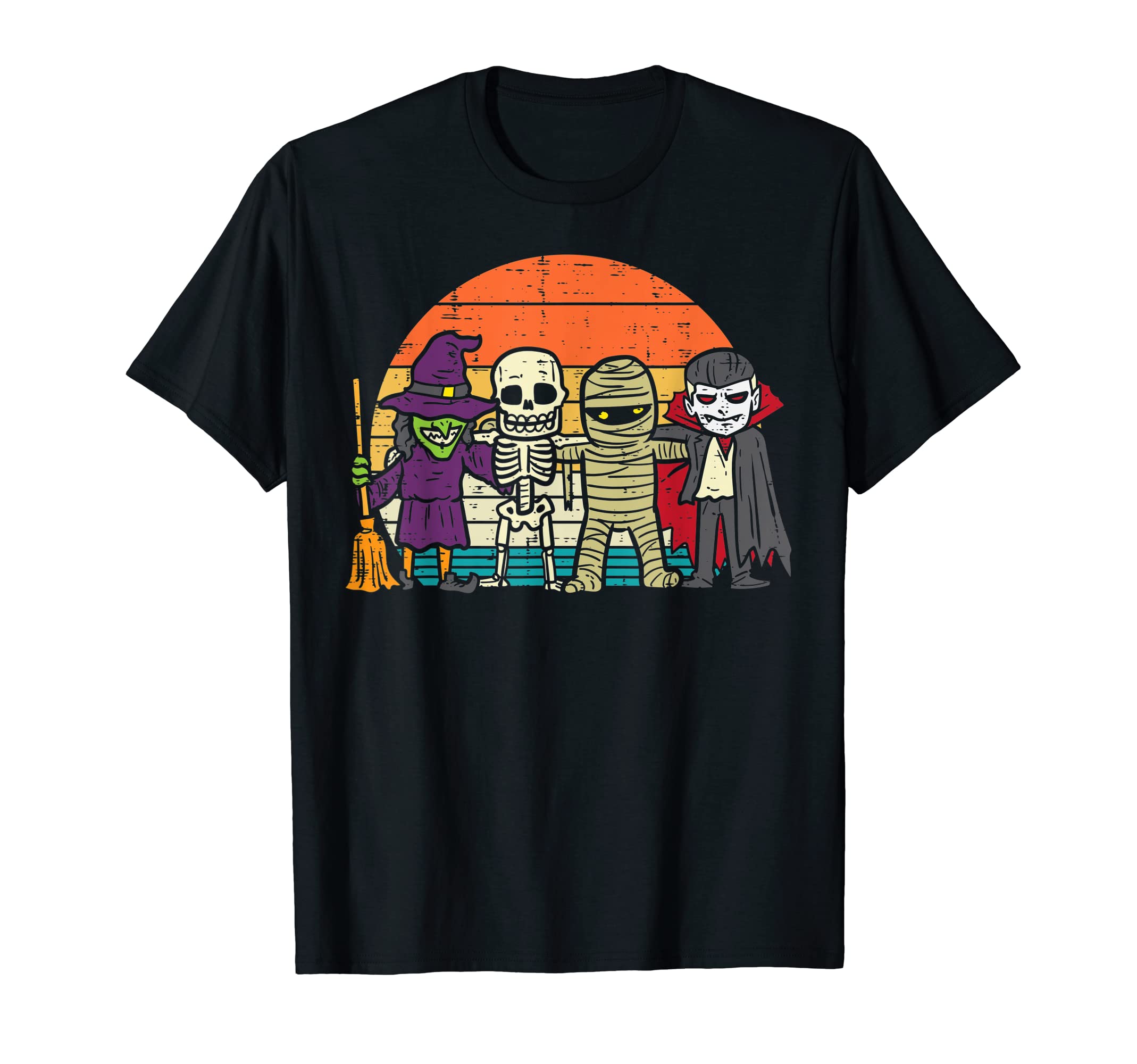 Halloween Shirts For Women Men Kids Boys GirlsWitch Skeleton Mummy Vampire Retro Halloween Boys Girls Kids T-Shirt