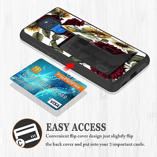 Miniatura 10 de smauncucn Funda para Moto One 5G Ace, funda Moto G 5G, doble capa, suave, dura, cartera, bolsillo, tarjeta de crédito, identificación, funda