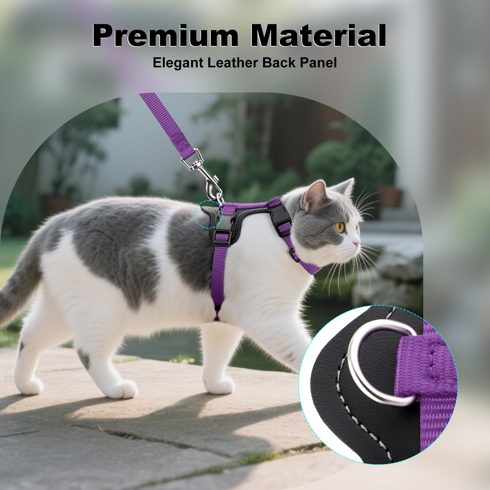 Plutus Pet Adjustable Cat Harness and Lead Set, Quick Release - Image 3