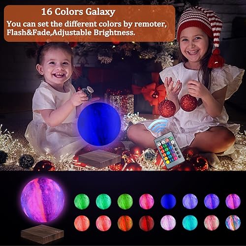 Miniatura 3 de Lámpara de luz de luna de levitación magnética, lámpara flotante y giratoria de luz de luna de impresión 3D, control táctil, luces LED de noche de