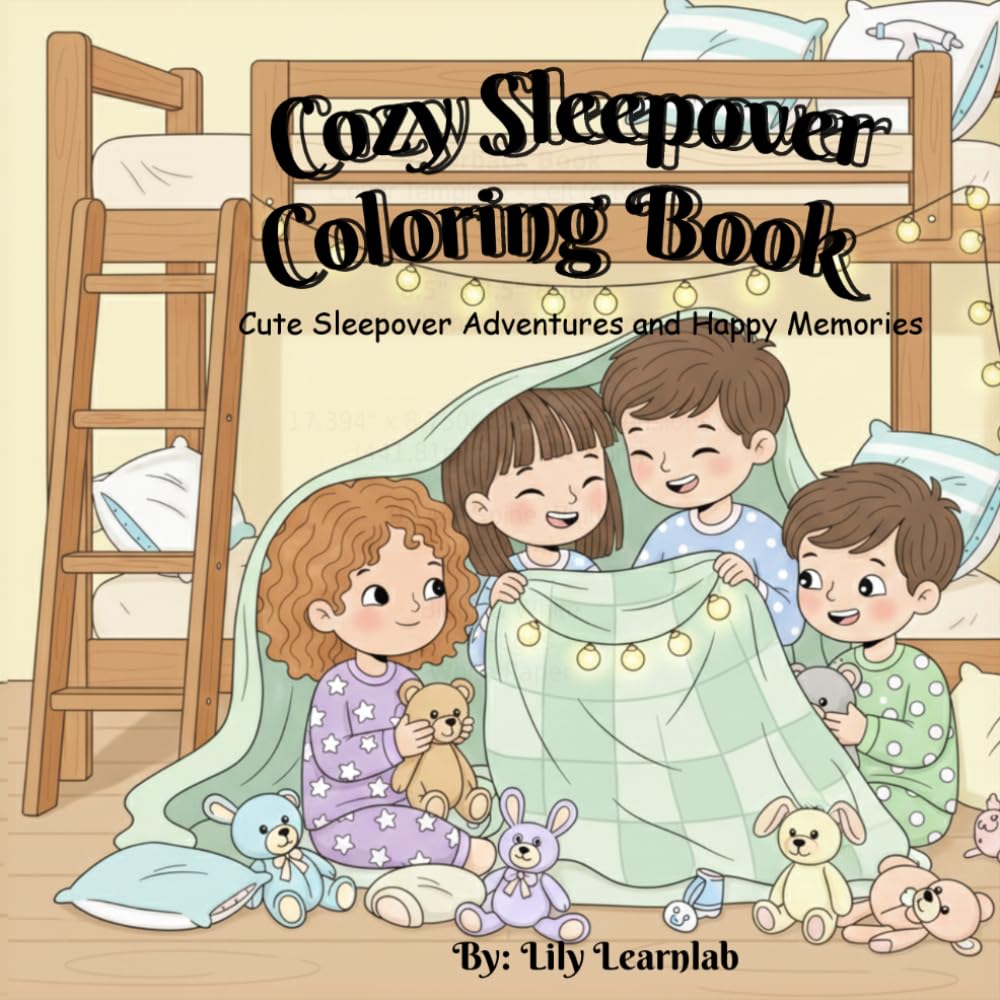 Cozy Sleepover Coloring Book: Cute Sleepover Adventures and Happy Memories