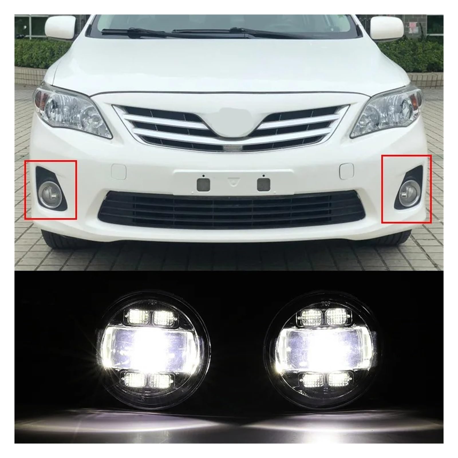 luces antiniebla coche Para Toyota Para Corolla 2011-2013 Conjunto Luz Antiniebla 55W 12V H11 Kit Lámpara LED Parachoques Delantero Coche