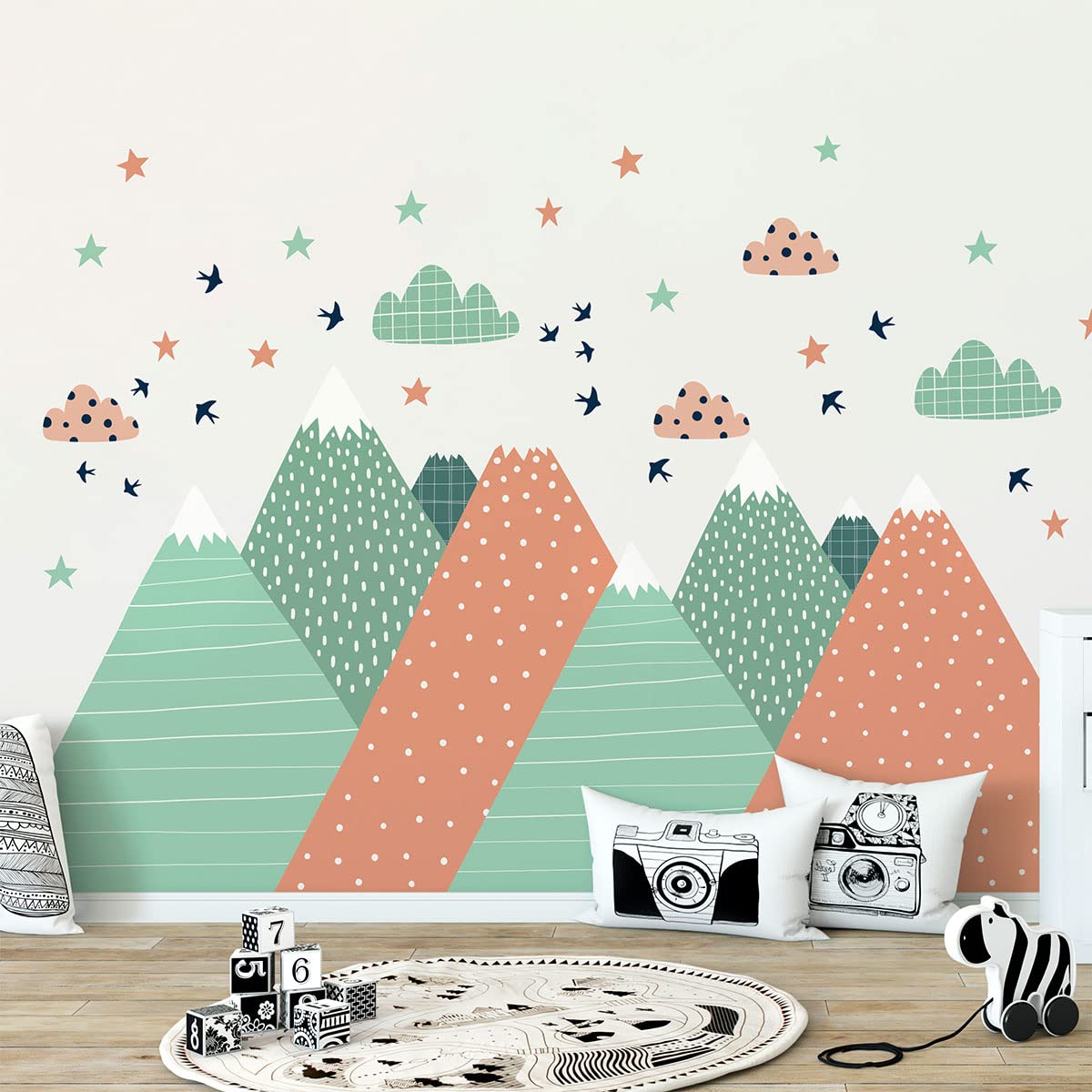 Children's Wall Stickers - Baby Room Decoration - Children's Wall Stickers - Scandinavian Mountains Stika - H60 x L90 cm - Image 3