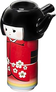 サンアート おもしろ食器 「 こけし 」 お茶(2人用)の 急須・湯のみセット SAN2303