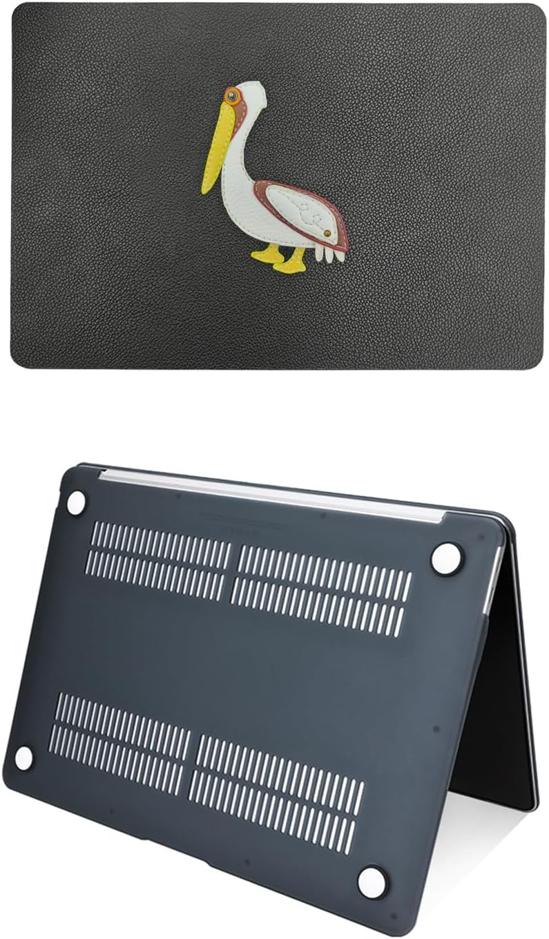 Protective PU and Plastic Hard Shell Cover Compatible with MacBook Pro 13.3 inch Case M2 2024,2023,2022-2016 A2338 M1 A2251 A2289 A2159 A1989 A1708 A1706,Pelican